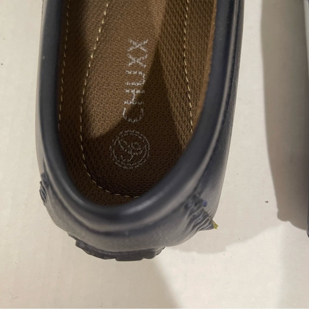 Men’s Chuxx Navy Blue Faux Leather Slip On Loafers Business Casual Size 8 US! - Picture 7 of 10